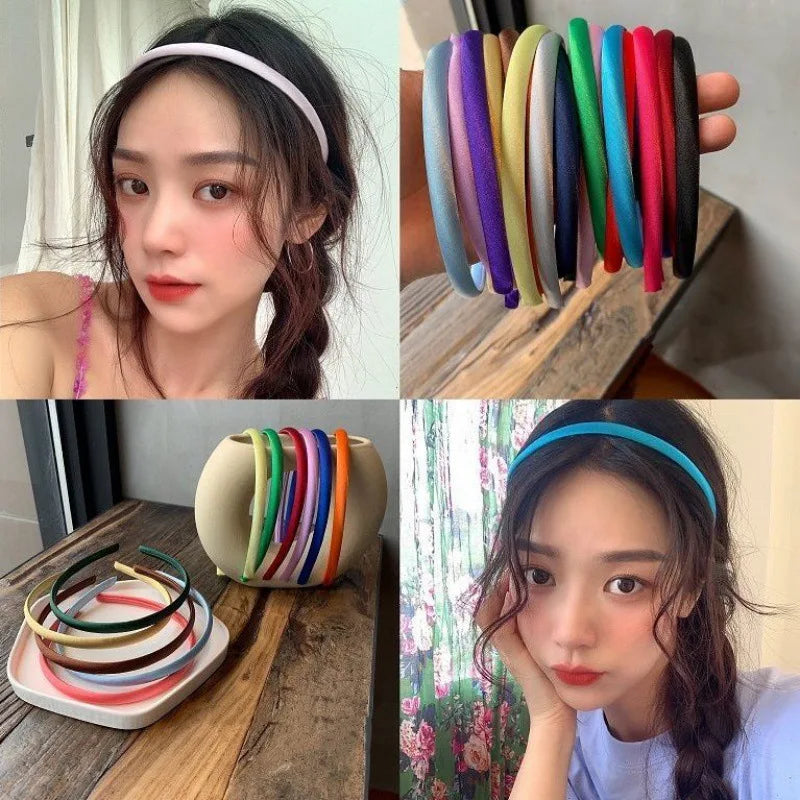Red Blue Hair Bands Headband For Girls Women Children Hair Band Solid Color Elastic Hair Hoop Band Headpiece Hair Accessories