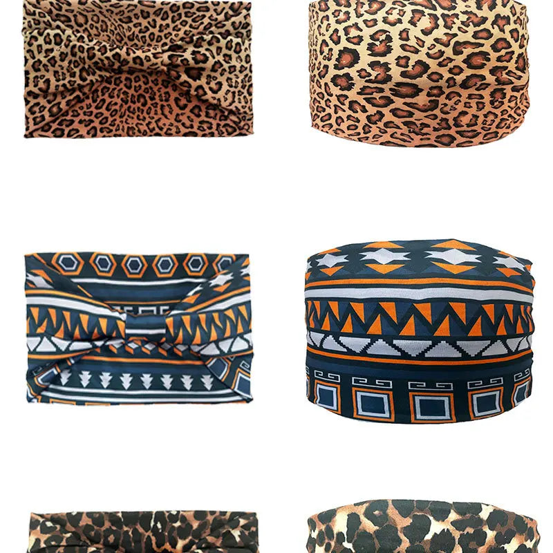 Boho Headbands For Women Fashion Wide Headscarf Bohemian Yoga Workout Head Bands Hair Accessories Band