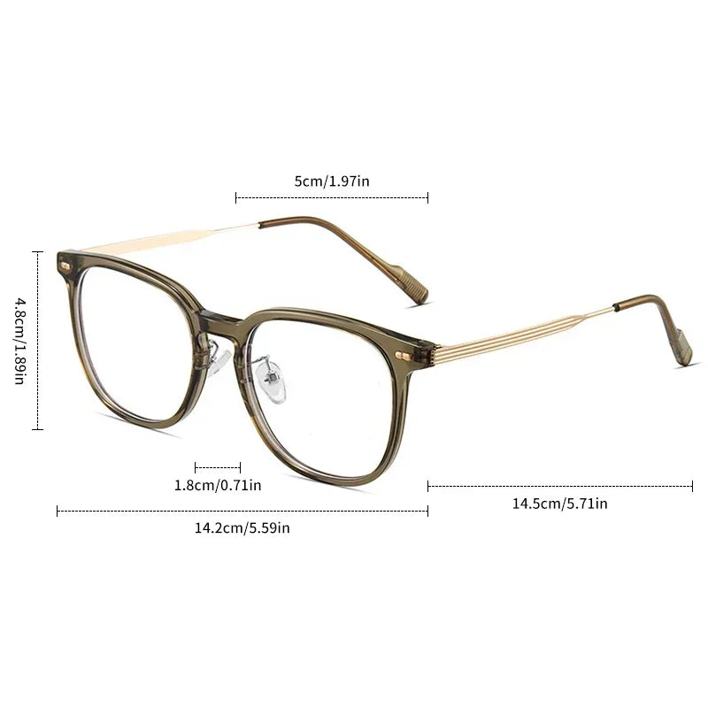 0 ~ -6.0 Myopia Glasses Blue Light Resistant Flat Glasses Oval Resin Lenses Men Computer Optical Eyeglasses Unisex