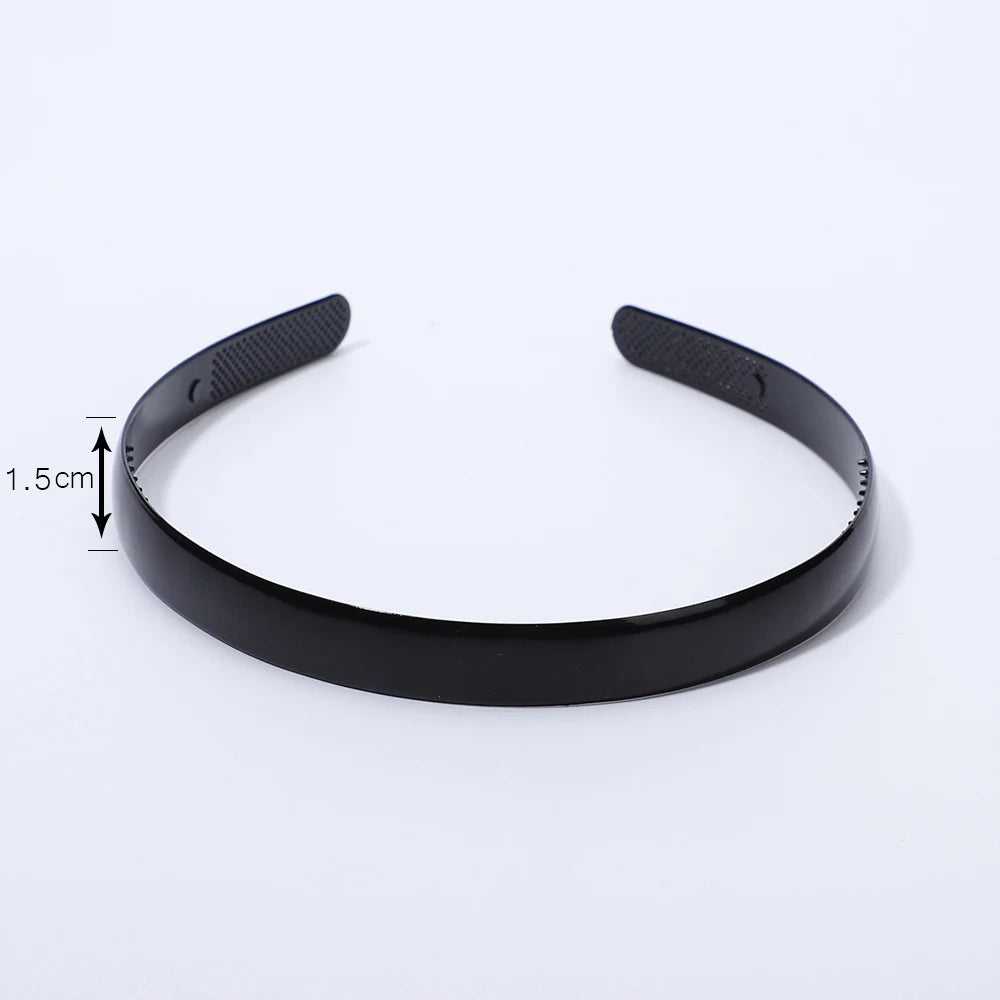 1 Piece Simple Women Headbands Fashion Head Band for Girls Solid Black Color Casual Hair Accessories Plastic Headbans Wholesale
