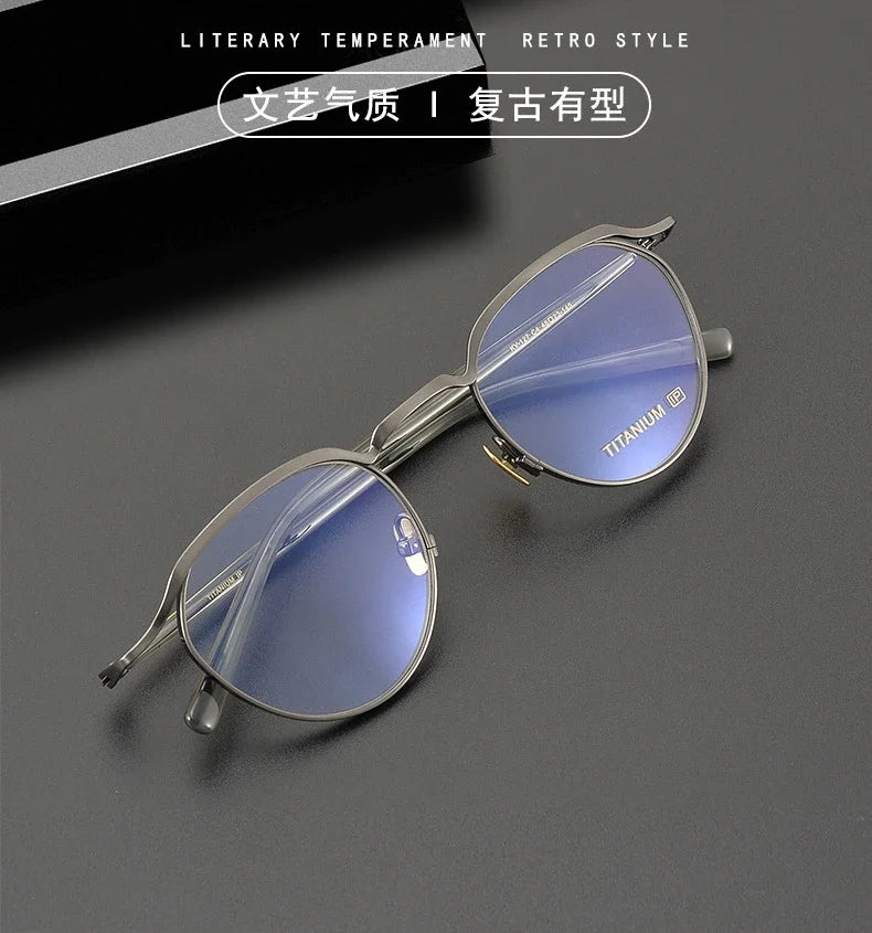 Top Quality Acetate Titanium Optical Glasses Frame Luxury Vintage Computer Eyeglasses Designer Ultra-Light Eyewear