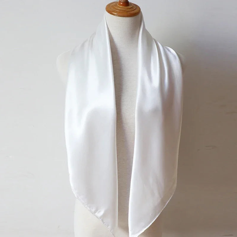 Foulard bandana en soie pour femme, 90 x 90 cm, carré, tendance