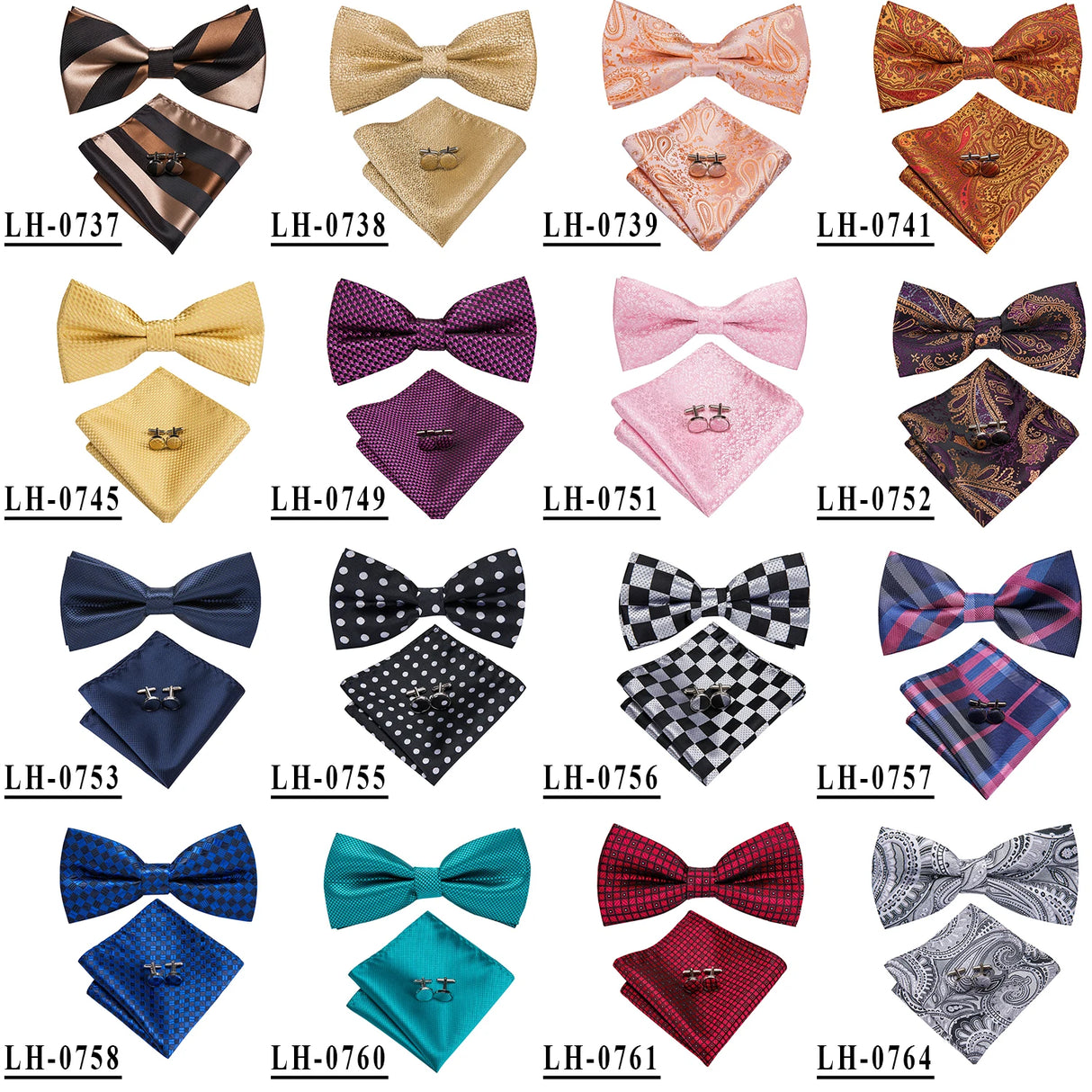 Hi-Tie Nœuds papillon verts de Noël pour hommes Cravate papillon en soie Ensemble de boutons de manchette et mouchoirs pour fête de mariage Nœud papillon uni à carreaux cachemire