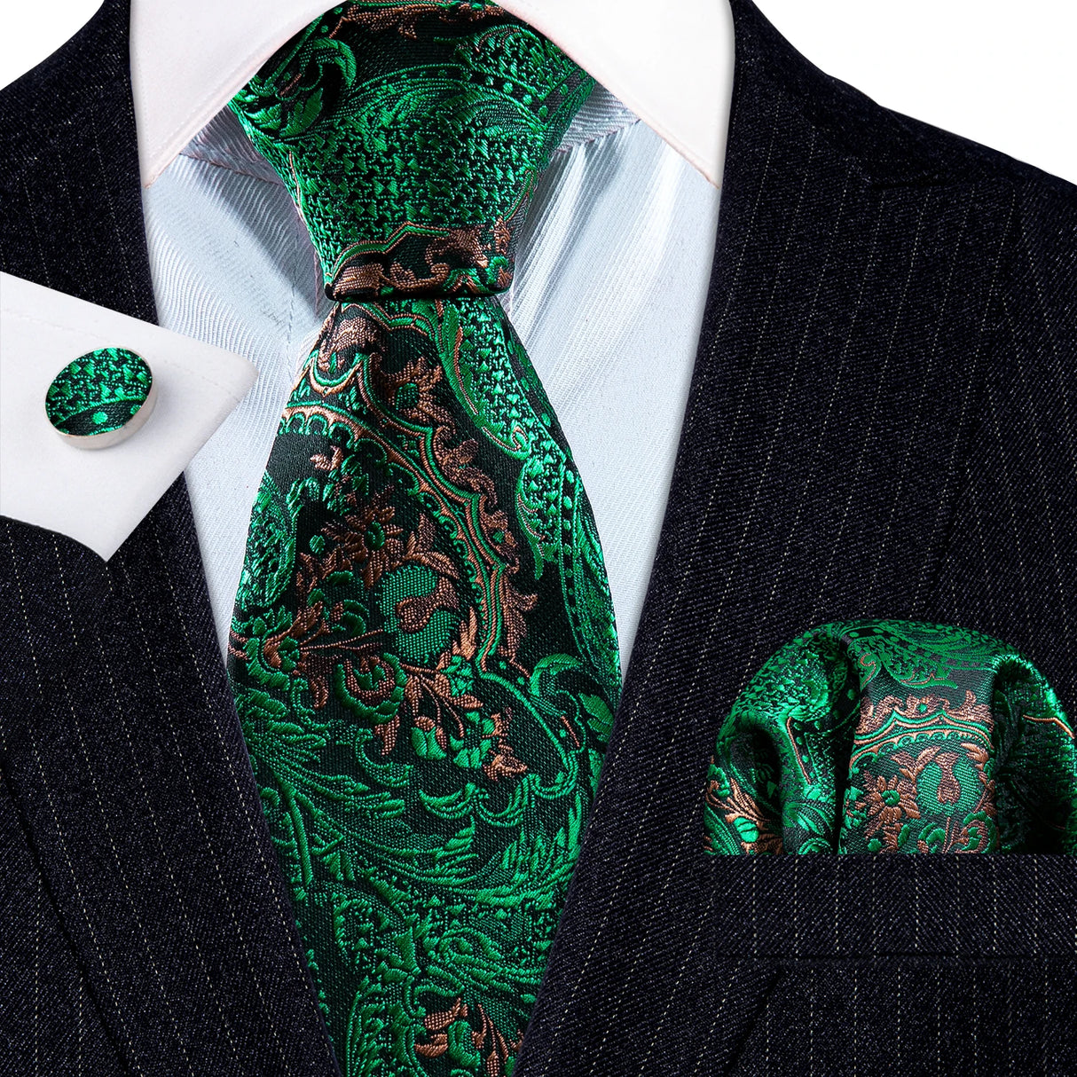 Ensemble élégant de cravates et boutons de manchette en soie à fleurs multiples pour homme, cravate jacquard à fleurs pour mariage, entreprise, fête, événement, Barry.Wang