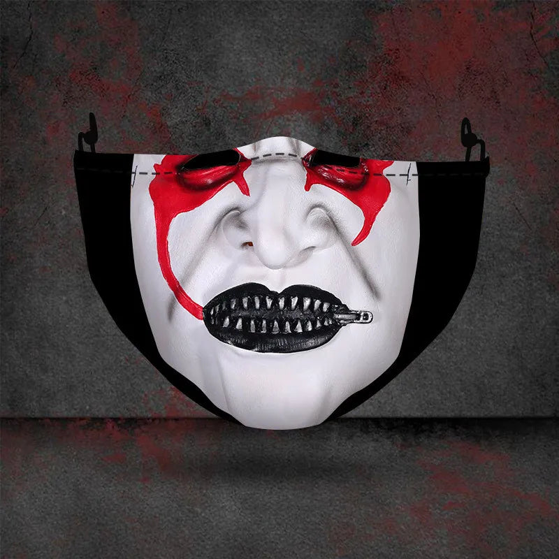 1 masque anti-poussière filtre adulte grande bouche masques faciaux 3D mascara Halloween masculin réutilisable lavable masque de clown mascara divertida