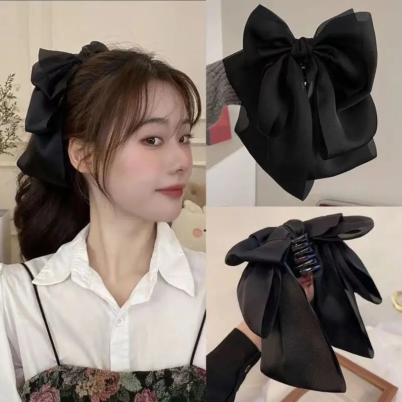 Barrettes à cheveux coréennes de grande taille pour femmes, accessoires pour queue de cheval haute