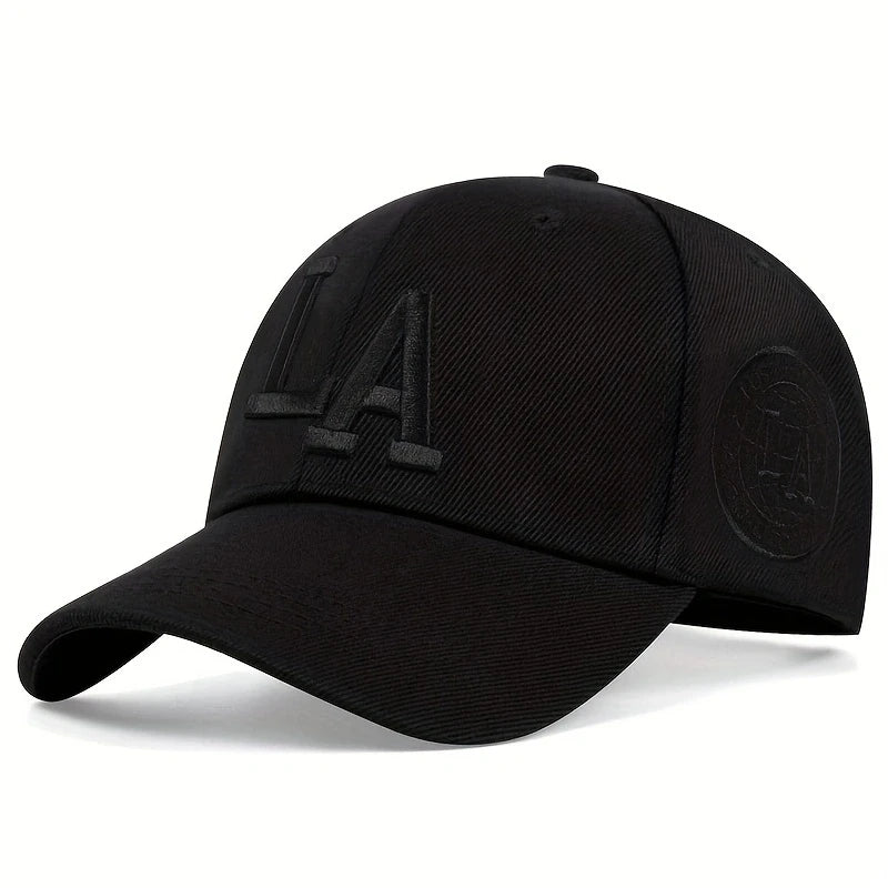 Casquette de baseball unisexe brodée avec lettres « La » pour le printemps et l'automne, chapeau décontracté réglable pour l'extérieur, chapeau de protection solaire