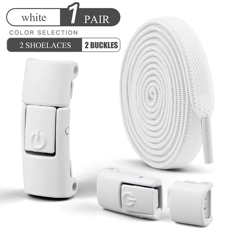 Lacets élastiques sans nœuds pour chaussures de sport, 8 mm, plats et larges, pour enfants et adultes