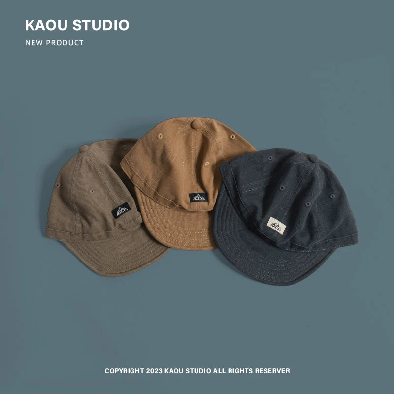 Niche Short Brim Japanese Retro Duck Bill Hats for Men and Women Spring and Summer Casual Versatile Soft Top Baseball Cap