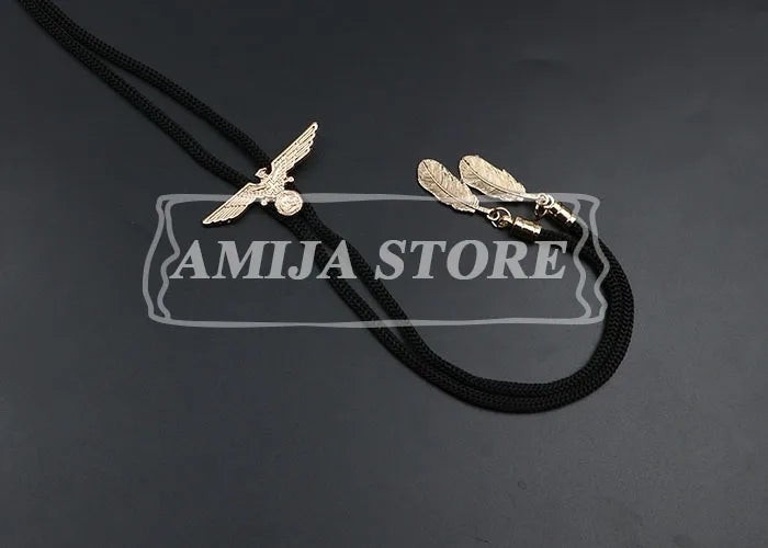 Vintage Bolo Tie Shirt Chain Cowboy Jazz Alloy Men Women Leather Rope Long Necklace Imitation Obsidian Sweater Chain Men Accesso