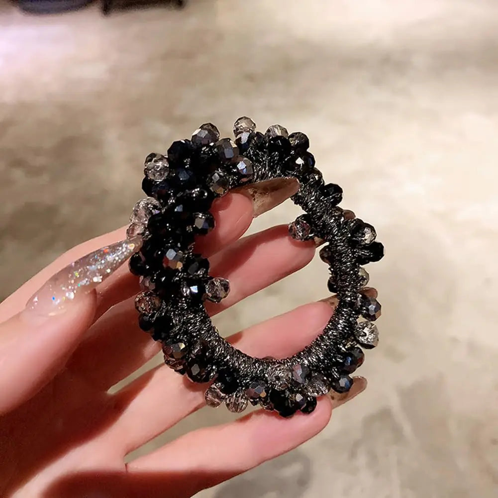 Élastiques à cheveux en perles de cristal, chouchous, élastiques à cheveux, porte-queue de cheval en perles, attaches de poignet, chouchous, accessoires pour cheveux