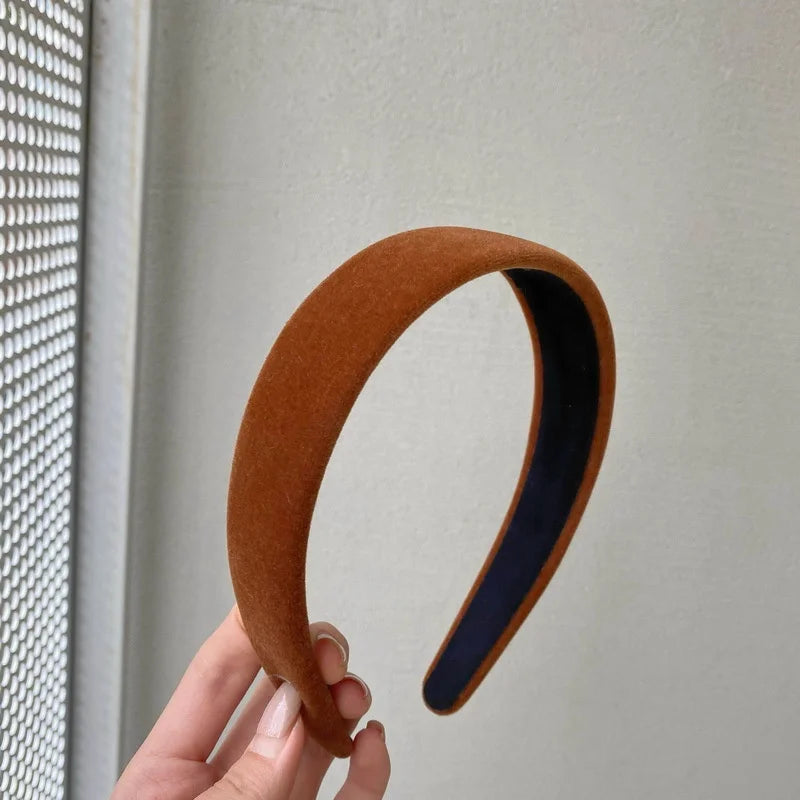 Autumn Winter Soft Velvet Cloth Sponge Padded Hairbands for Women Girls Casual Shopping Face Washing Dress Up Hair Accessories
