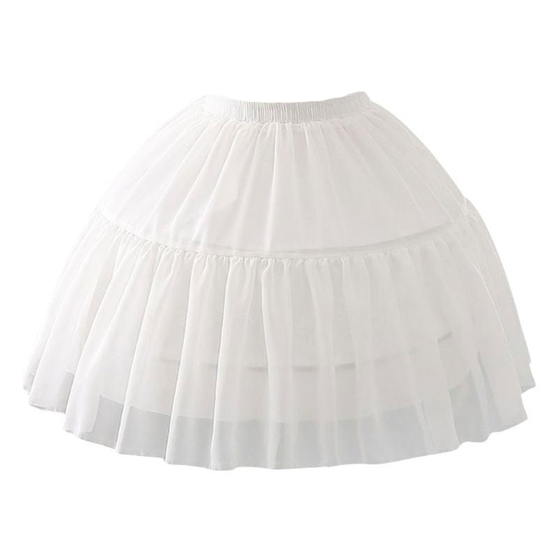 Lolita Adjustable Petticoat Black or White Short Petticoats for Wedding Lolita Cosplay Woman Girl Dress Underskirt