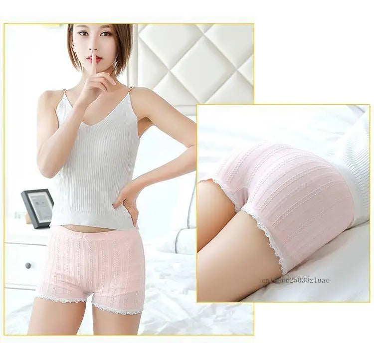 Short sexy en dentelle sans couture, taille unique, pantalon court sexy pour femme, pantalon de sécurité pour robe, culotte, jupe, short, short respirant pour femme