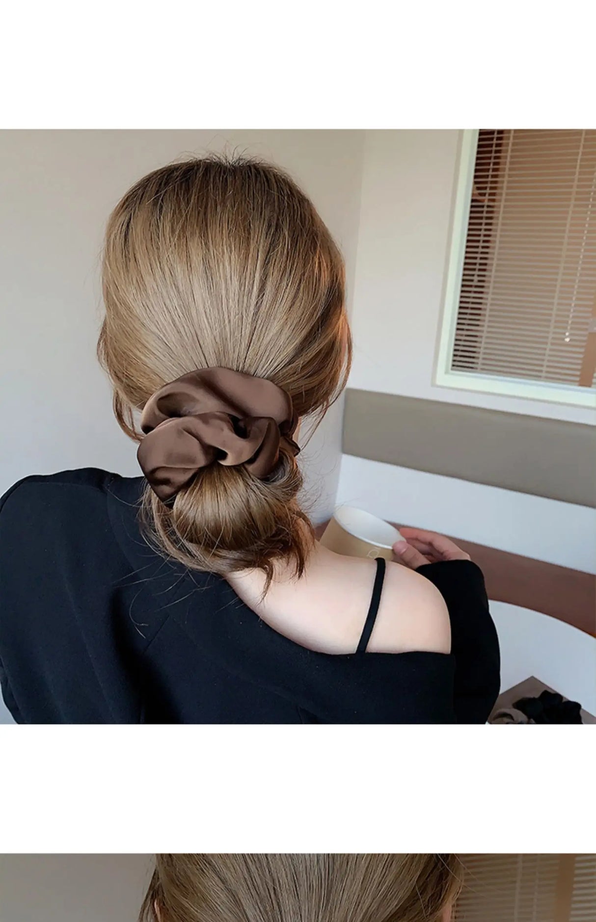 Korean Woman Big Elegant Silk Elastics Hair Band Girls Solid Color Scrunchies Hair Ties Ladies Ponytail Hold Hair Accessories