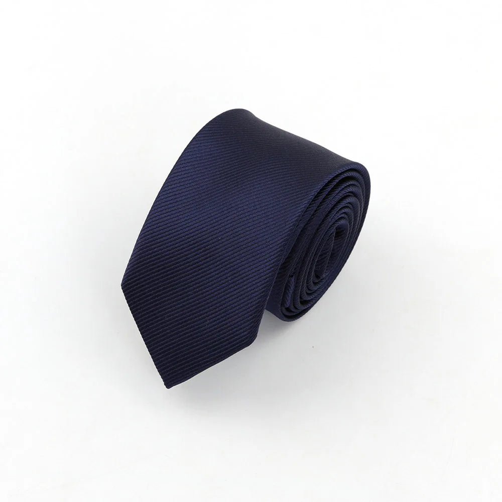Cravate classique unie pour homme, cravate formelle à rayures, 6 cm, fine, pour mariage, slim, pour marié