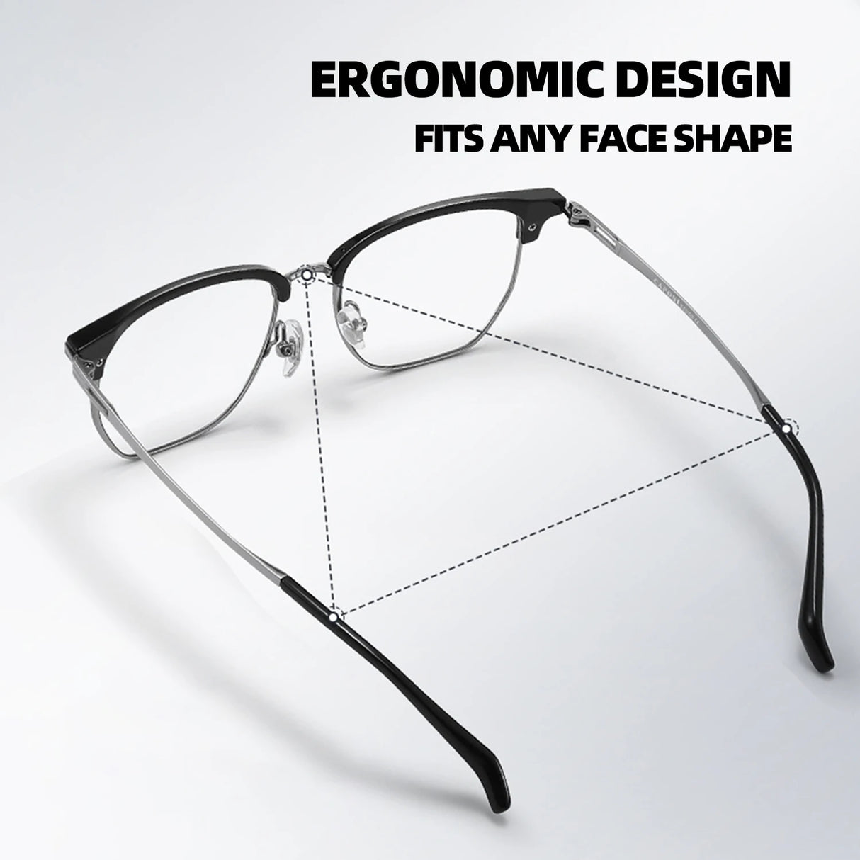 CAPONI Original Designer Men Glasses Frames Pure Titanium Business Eyewear Anti Blue Light Multifunctional Frame Glasses J23615