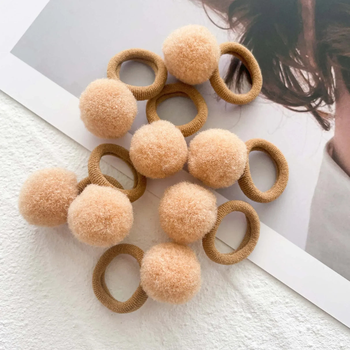 Lot de 10 élastiques à cheveux pour enfants, en peluche, en caoutchouc, pour filles, bonbons, chouchous, accessoires pour cheveux de bébé
