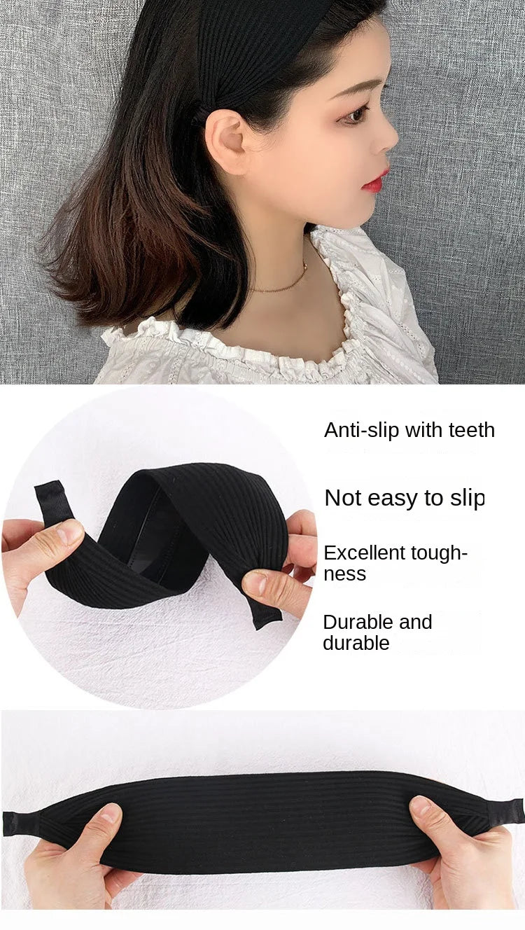 Black Wide-brimmed Headband Toothed Non-slip Hair Band White Hair Sports Makeup Headbands for Women Diademas Hairband