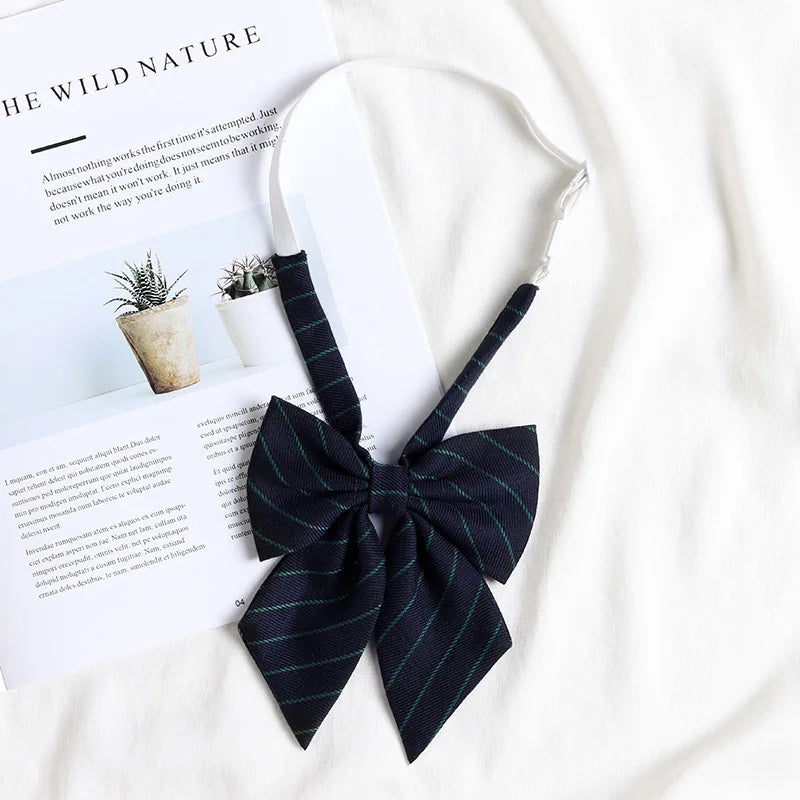 Korean style elegant Ties for men gifts Top clothes accessories Wedding Black Gray Striped JK Ladies Collar Slim Neck Bow tie