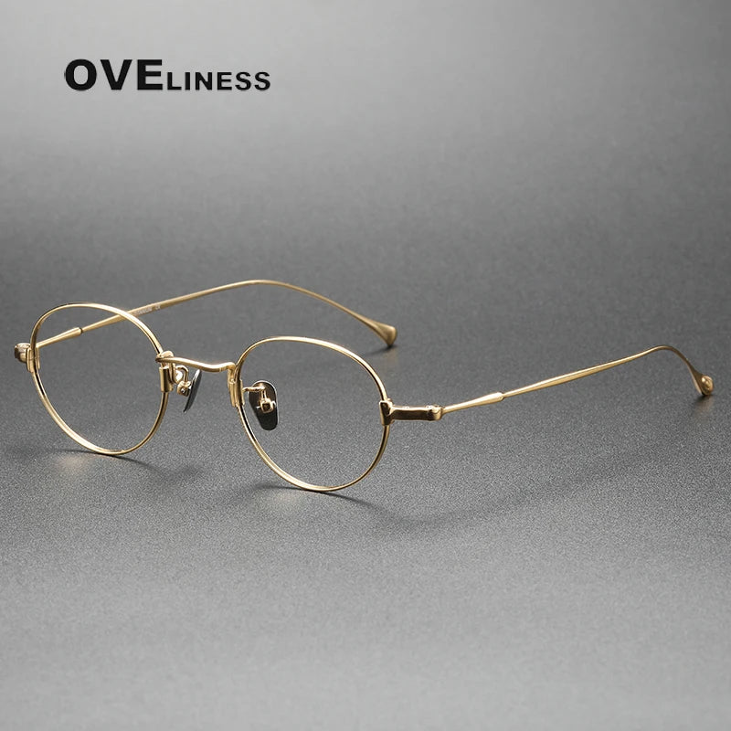 Pure Titanium Glasses Frame Men Women Vintage Round Brand Design Eyeglasses Frames New Titan Eyewear High Quality Spectacles