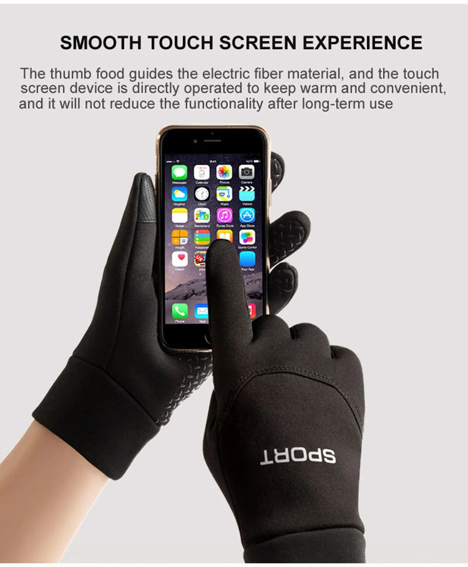 Gants de ski LOOGDEEL imperméables et coupe-vent pour l'hiver, cyclisme, course à pied, ski, gants de sport chauds, écran tactile, doigts complets, antidérapants