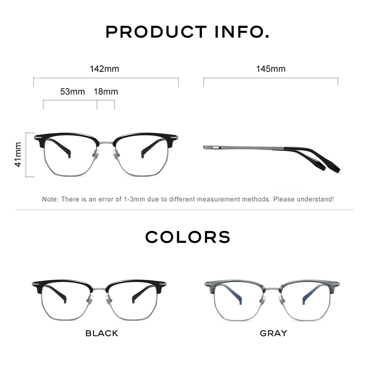 CAPONI Original Designer Men Glasses Frames Pure Titanium Business Eyewear Anti Blue Light Multifunctional Frame Glasses J23615