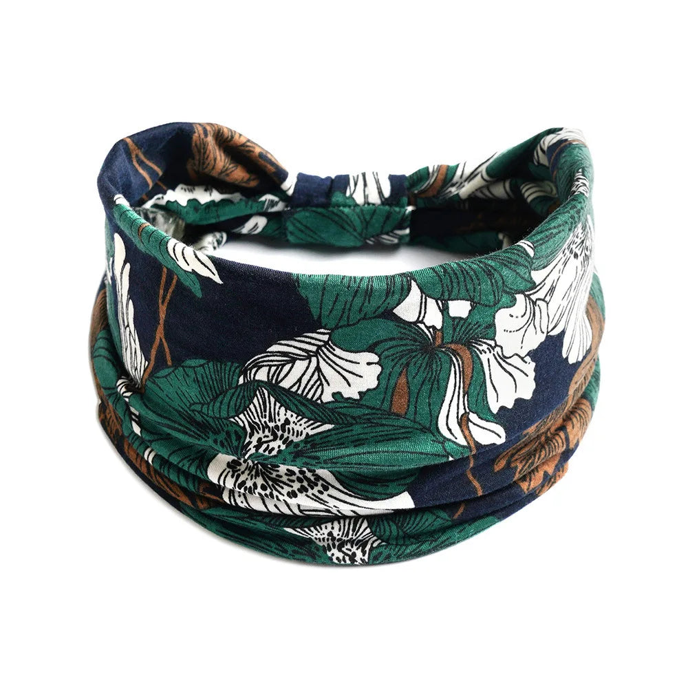 Bohemian Wide Cotton Stretch Headbands Women Headwrap Turban Headwear Bandage Hairbands Bandana Wide Headbands Hair Accessories