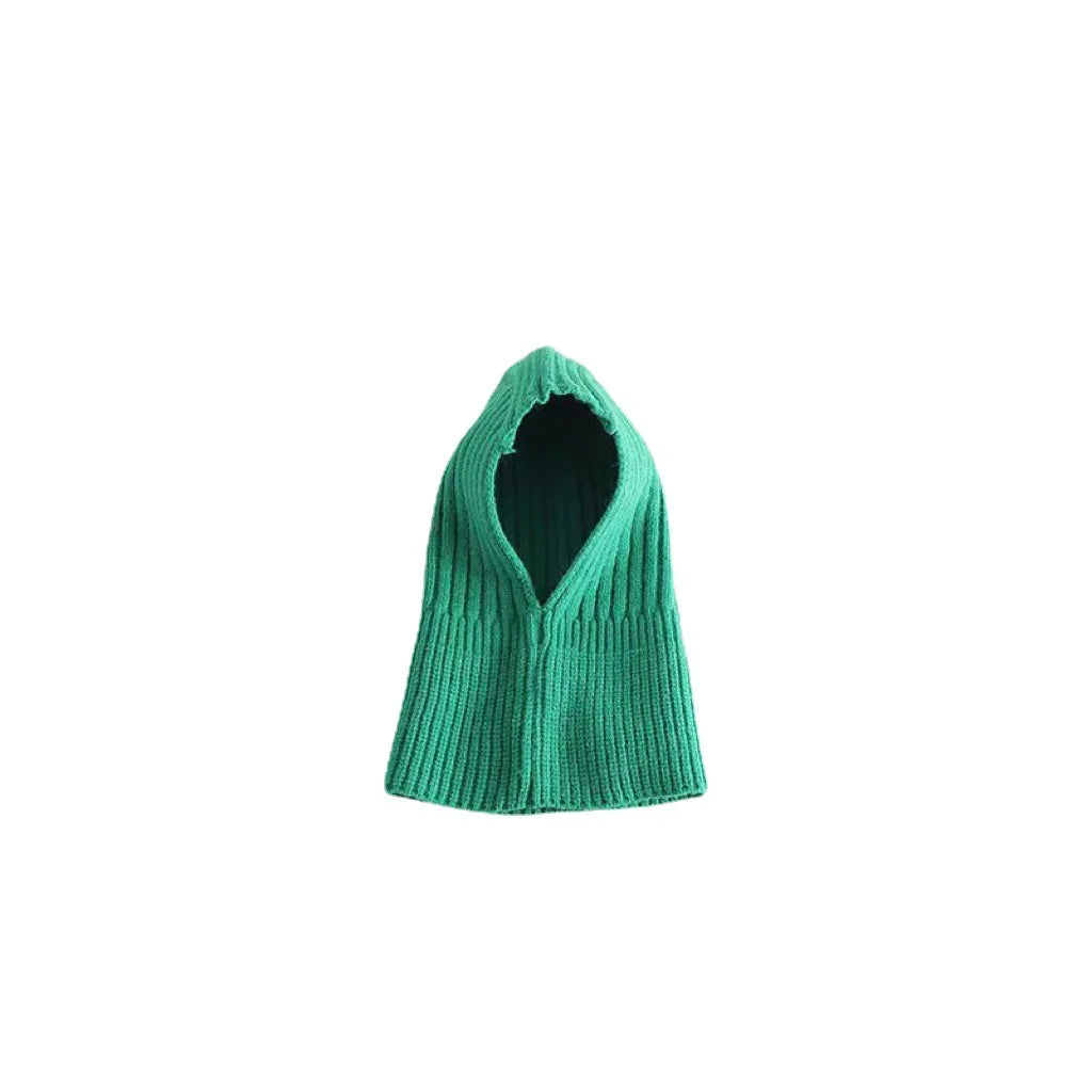 Fashion Children Soft Solid Colour Cap Scarf all-in-one Autumn Winter Thickened Knitted Ear Protection Cap Warm Hooded Warm