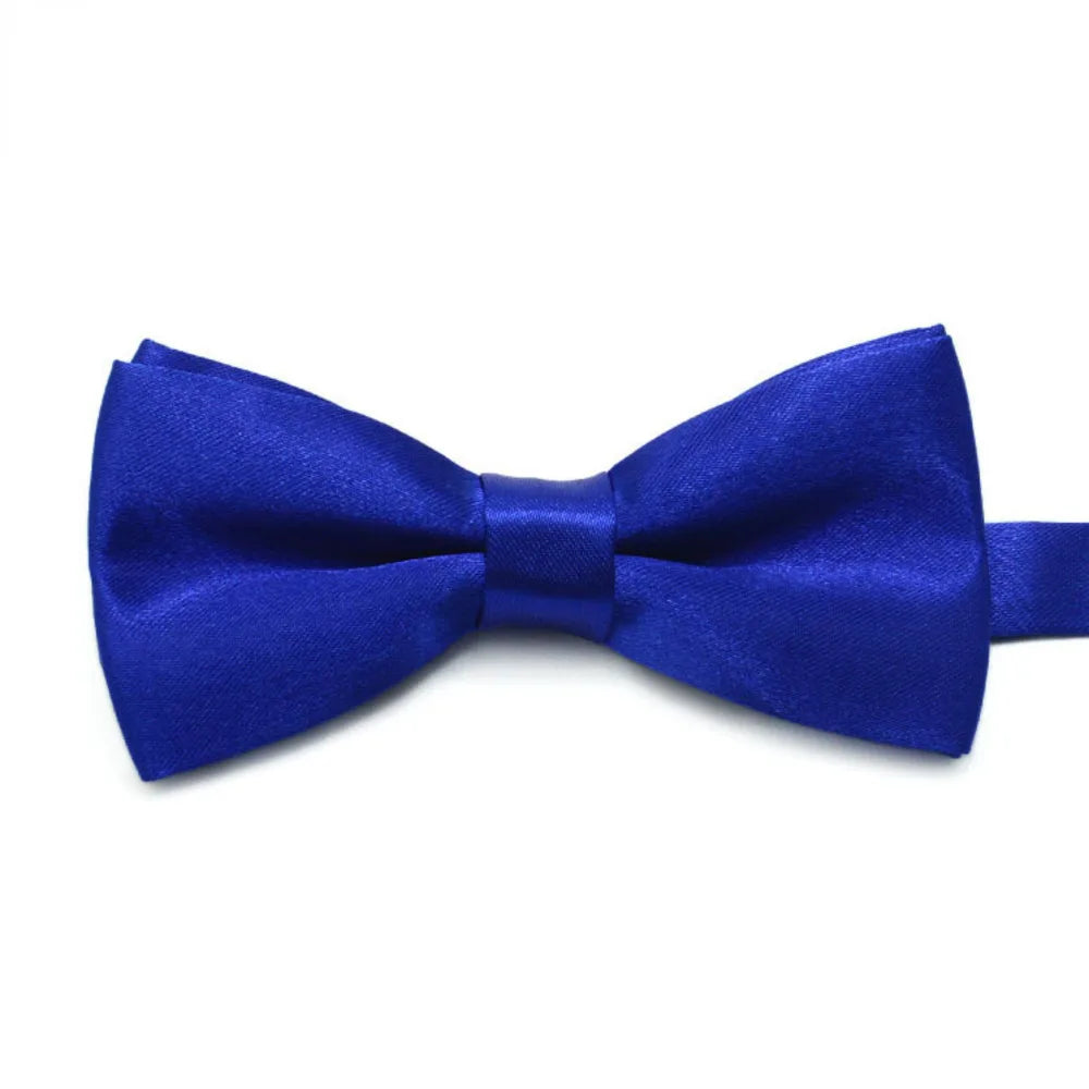 Fashion Kids Solid Color Bow Ties Imitation Silk Student Bowties Soft Black Red Butterfly Bowknot Wedding Party Cute Pet Cravat
