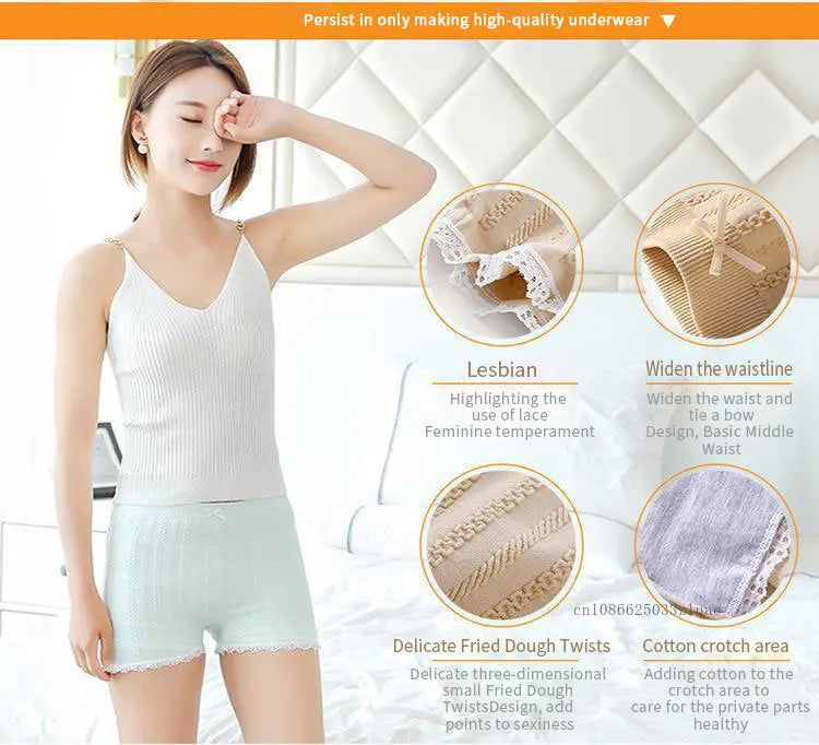 Short sexy en dentelle sans couture, taille unique, pantalon court sexy pour femme, pantalon de sécurité pour robe, culotte, jupe, short, short respirant pour femme