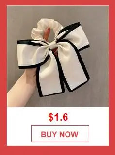 New Korean Black Bow Hair Tie Scrunchies Women Elegant Silk Elastics Hair Band Ponytail Hold Headdress Hair Accessories
