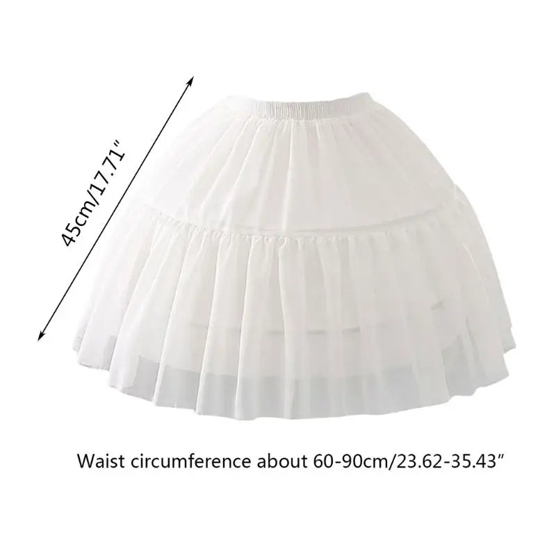 Lolita Adjustable Petticoat Black or White Short Petticoats for Wedding Lolita Cosplay Woman Girl Dress Underskirt