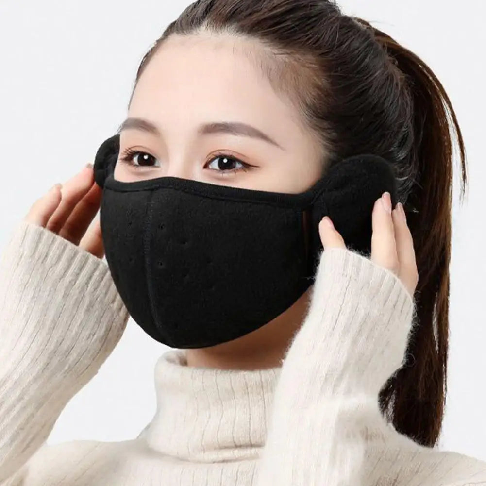 Masque d'hiver chaud avec cache-oreilles pour moto, cyclisme, ski, randonnée, équitation, sport, thermique, coupe-vent