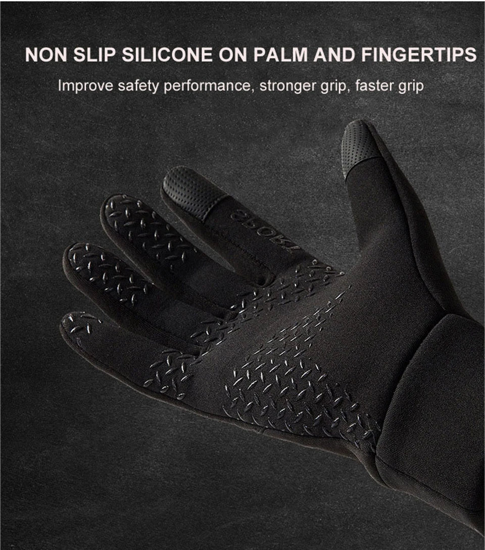 Gants de ski LOOGDEEL imperméables et coupe-vent pour l'hiver, cyclisme, course à pied, ski, gants de sport chauds, écran tactile, doigts complets, antidérapants