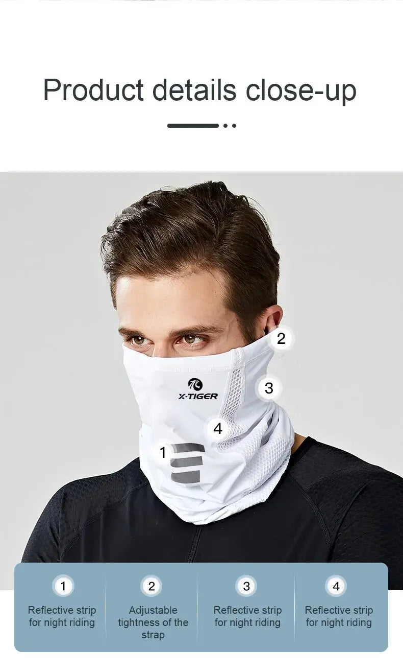 X-TIGER Masque de cyclisme absorbant la transpiration Respirant Pêche Entraînement Sport Foulard Cache-cou Bandana d'été