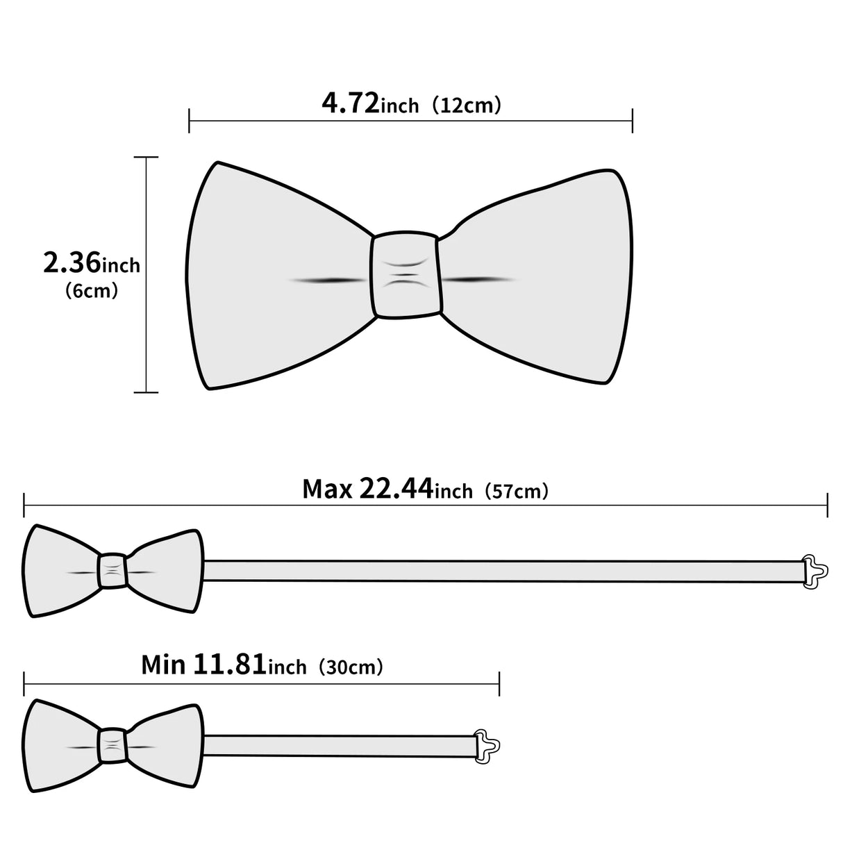 Hi-Tie Black White Silver Grey Brown Silk Mens Bow Tie Hankerchief Cufflinks Set Pre-tied Butterfly Knot Adjustable Bowtie Male