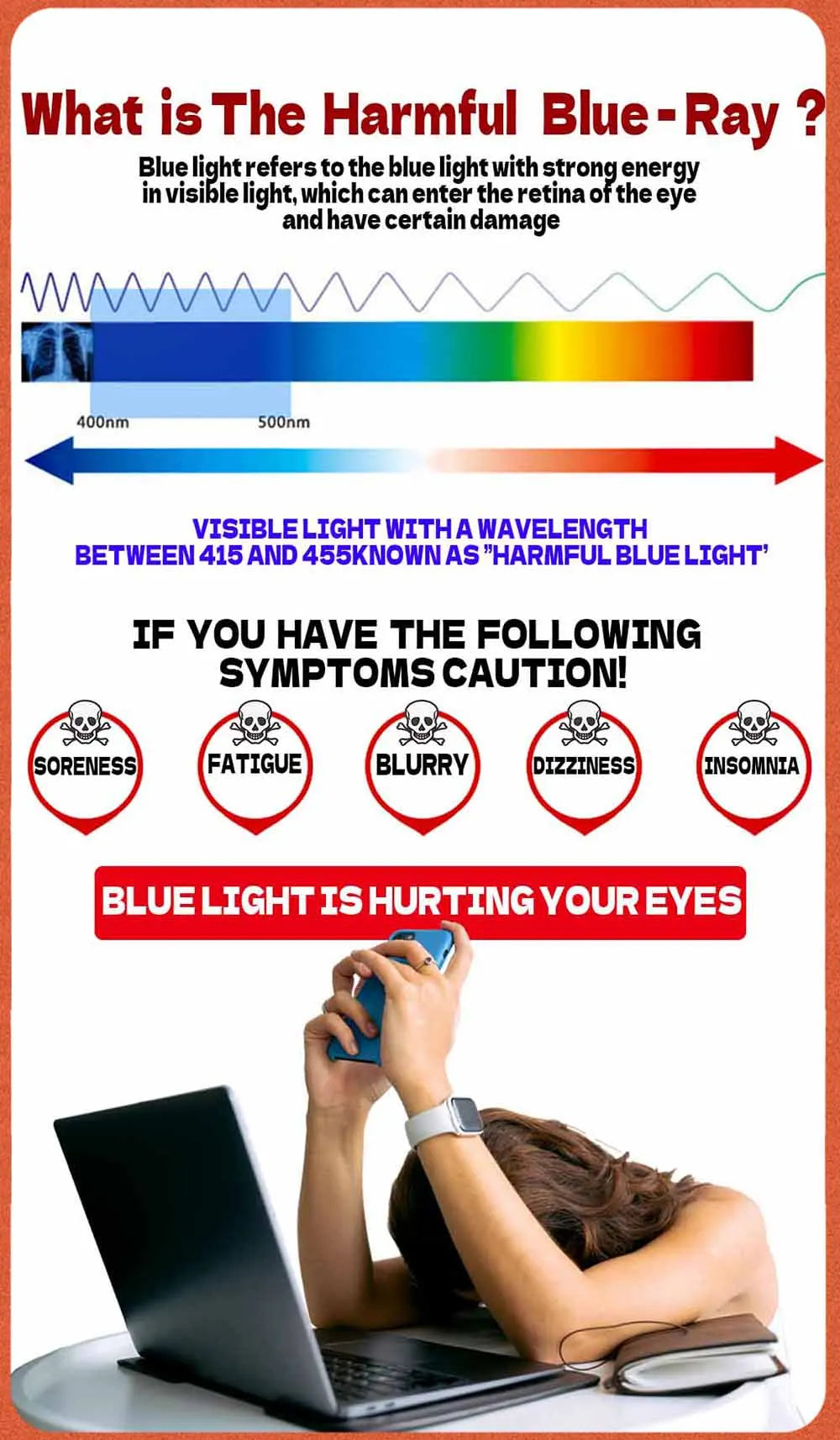 Red Lens,Orange Lens 100% Blue Light Blocking Goggles Glasses Gaming Glasses Anti fatigue fashion Phone Eyeglasses