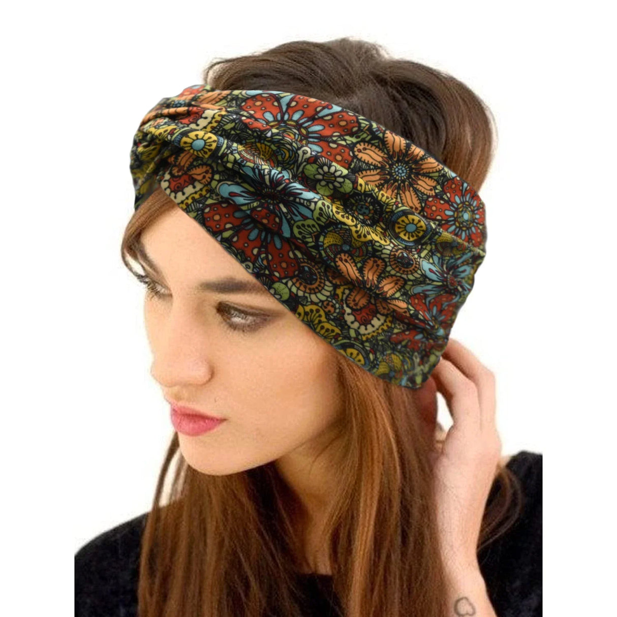 Printed Wide Elastic Headband Pilates Yoga Running Cycling Hairband Turban Makeup Hair Hoop Makeup Headwrap for Women Girl