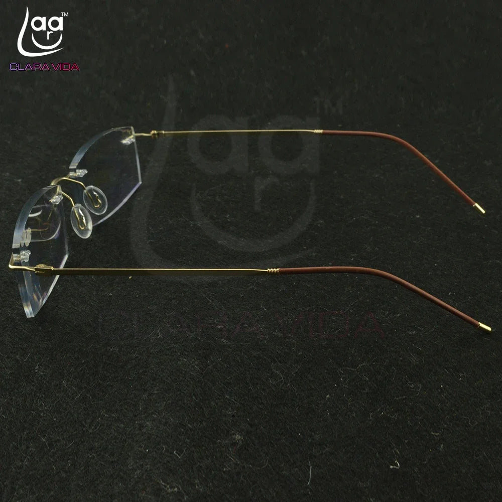Titanium Frame Ultra Light Memory Gold Frame Coating Lenses Men Women Rimless Reading Glasses 0.75 1 1.5 1.75 2 2.25 To 4