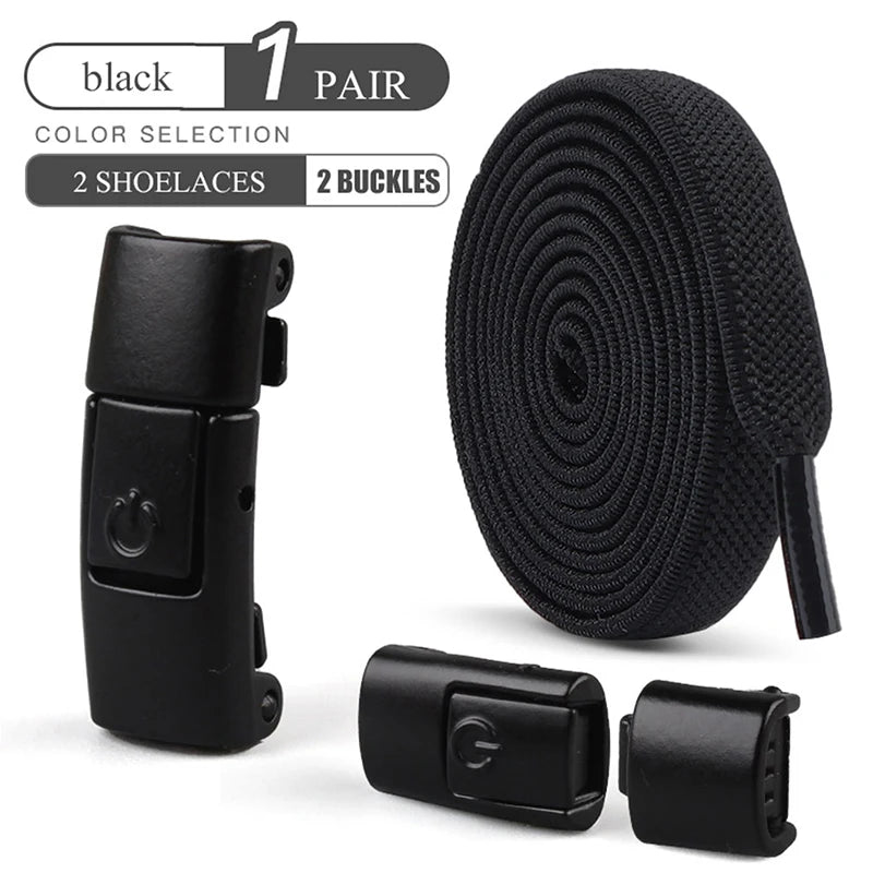 Lacets élastiques sans nœuds pour chaussures de sport, 8 mm, plats et larges, pour enfants et adultes
