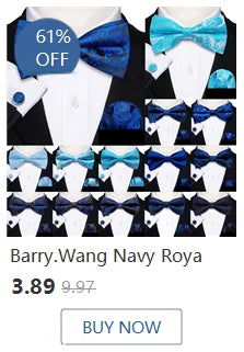 Ensemble élégant de cravates et boutons de manchette en soie à fleurs multiples pour homme, cravate jacquard à fleurs pour mariage, entreprise, fête, événement, Barry.Wang