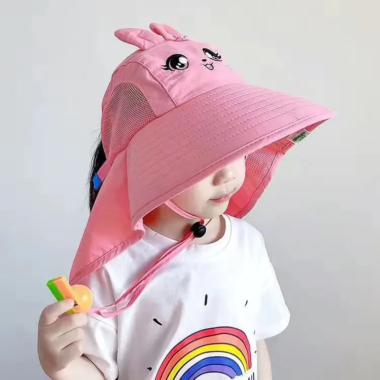 Kid Hat Summer Cap Sun Kindergarten Children UV Protection Baby Boys Girls Sun Caps Going Out Beach Large Brim Fisherman M9