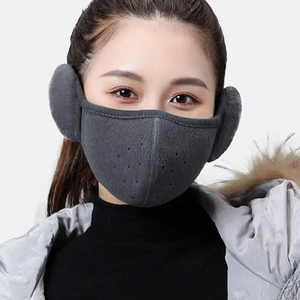 Masque d'hiver chaud avec cache-oreilles pour moto, cyclisme, ski, randonnée, équitation, sport, thermique, coupe-vent