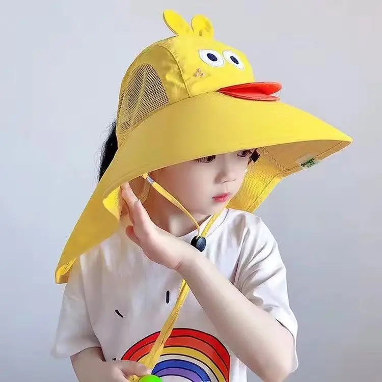 Kid Hat Summer Cap Sun Kindergarten Children UV Protection Baby Boys Girls Sun Caps Going Out Beach Large Brim Fisherman M9
