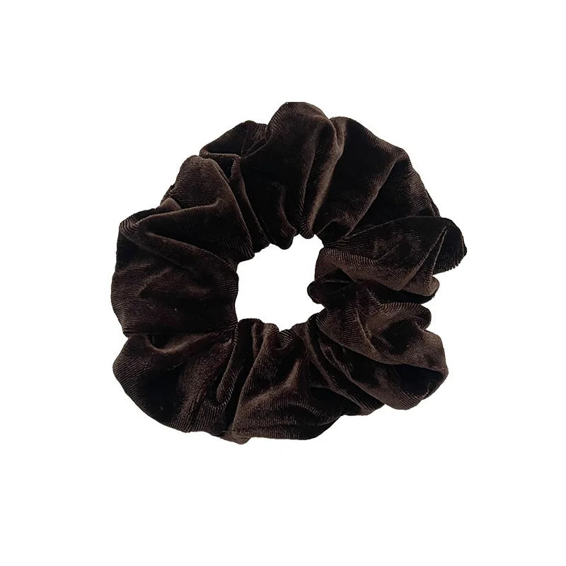 Grand élastique en velours pour femme, couleur unie, pour l'automne et l'hiver, accessoire pour cheveux