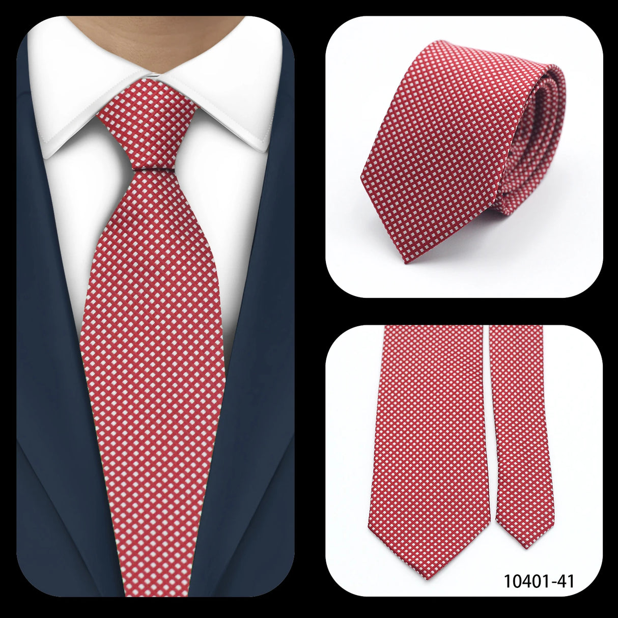 Cravate de luxe LYL 7 cm en jacquard à pois rouges pour affaires, accessoires occidentaux, cadeau pour invités de mariage, articles de cravate Bolus