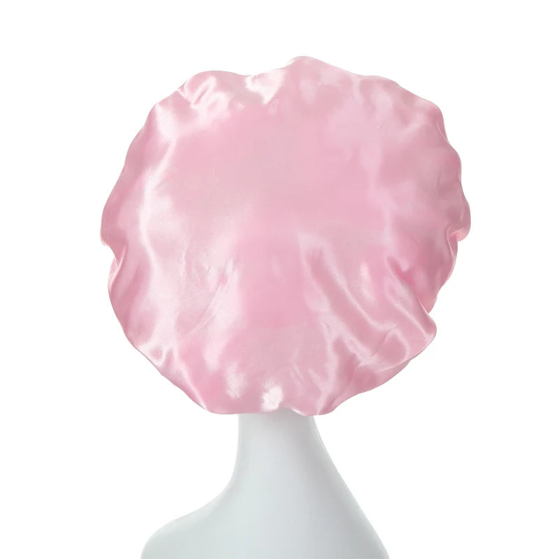 Lot de 2 bonnets en satin à larges bords en imitation soie pour femme, couvre-chefs à bande élastique