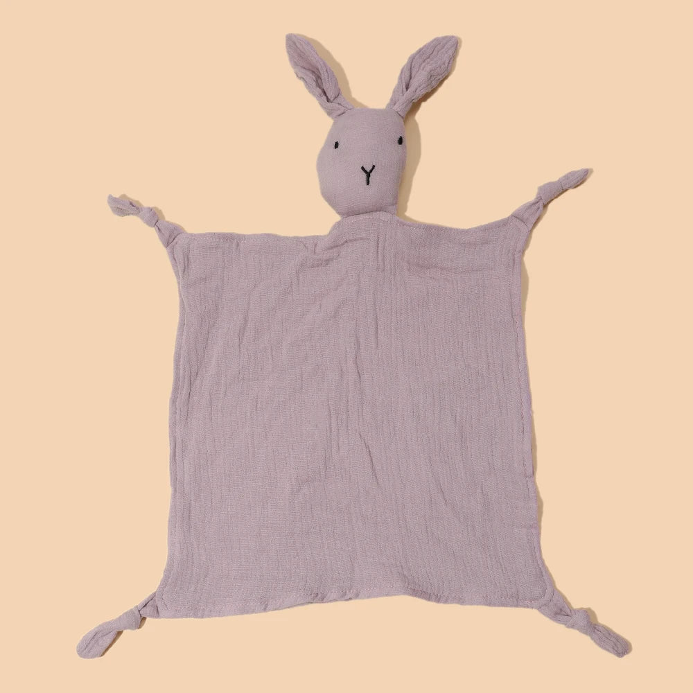Serviette douce et apaisante pour bébé en pur coton, bavoir en forme de lapin mignon, serviette réconfortante pour bébé, serviette pour le visage de bébé en forme de lapin, mouchoir, jouet pour bébé et fille