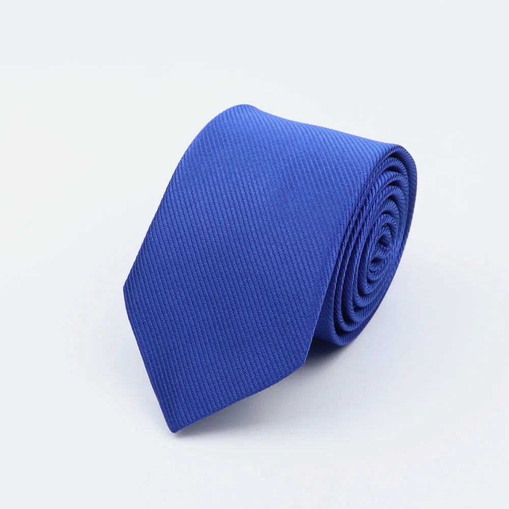 Cravate classique unie pour homme, cravate formelle à rayures, 6 cm, fine, pour mariage, slim, pour marié